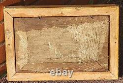 2 Tableaux ancien signé. Paysage Peinture huile sur panneau de bois Style XlX°
