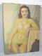 -ANCIENNE HST TABLEAU NU PEINTURE FEMME NUE signée H Navellou