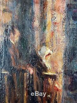 Albert Geudens (Belge, 1869-1949) Ancien Tableau Peinture Huile Oil Painting Old