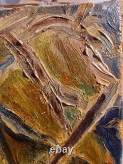 Ancien Beau Tableau Peinture Cubiste Ecole Paris Signé Daté 1946 Portrait Christ