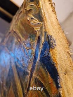 Ancien Beau Tableau Peinture Cubiste Ecole Paris Signé Daté 1946 Portrait Christ