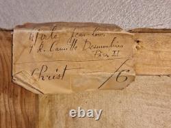 Ancien Beau Tableau Peinture Cubiste Ecole Paris Signé Daté 1946 Portrait Christ