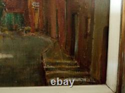 Ancien CADRE MONTPARNASSE F9 tableau huile sur toile HST village provençal midi