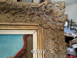 Ancien CADRE MONTPARNASSE F9 tableau huile sur toile HST village provençal midi
