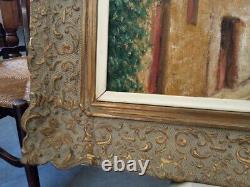 Ancien CADRE MONTPARNASSE F9 tableau huile sur toile HST village provençal midi