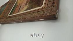 Ancien CADRE MONTPARNASSE F9 tableau huile sur toile HST village provençal midi