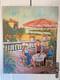 Ancien Peinture Tableau Huile Toile FARAONI Italie Provence Solei Famille 73x92