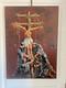 Ancien Peinture Tableau Huile Toile FARAONI J&eacute;sus Christ Crucifi&eacute; 70x50cm