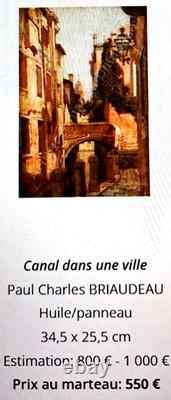 Ancien TABLEAU H/T Bateau lavoir au Pont Neuf à Paris P. BRIAUDEAU Nantes