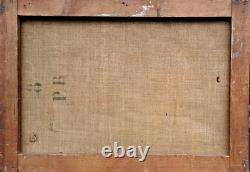 Ancien TABLEAU Huile/Toile A RESTAURER Bords de Saône TH. LESPINASSE vers 1880