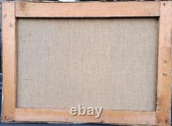 Ancien TABLEAU Huile surToile puissante ETUDE de NU étendu Années 30