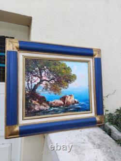 Ancien TABLEAU SIGNE ITALO GIORDANI 1882/1956 HUILE SUR PANNEAU LA MER
