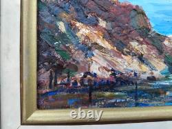 Ancien TABLEAU SIGNE ITALO GIORDANI 1882/1956 HUILE SUR PANNEAU LA MER
