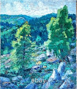 Ancien TABLEAU belle Huile sur Toile Forêt de Fontainebleau par J. BERJONNEAU