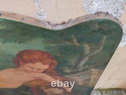 Ancien Tableau À L'Huile Sur Toile Scène Avec Putti Et Angioletto 108X66,5 Cm