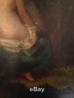 Ancien Tableau Barbizon XIXe Femme Nue Huile Toile Dans le gout NARCISSE DIAZ
