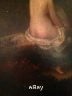 Ancien Tableau Barbizon XIXe Femme Nue Huile Toile Dans le gout NARCISSE DIAZ