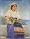 Ancien Tableau Bretonne ou Italienne Peinture Huile Signée Oil Antique Painting
