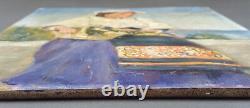 Ancien Tableau Bretonne ou Italienne Peinture Huile Signée Oil Antique Painting