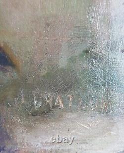 Ancien Tableau Bretonne ou Italienne Peinture Huile Signée Oil Antique Painting