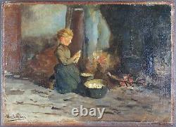 Ancien Tableau Carl Werlemann (1880-1937) Peinture Huile Antique Oil Painting