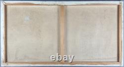 Ancien Tableau Composition Abstraite Peinture Huile Toile Antique Oil Painting