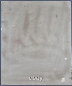 Ancien Tableau Composition Géométrique Peinture Huile Oil Painting Cubism Old