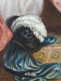Ancien Tableau Dame en Robe Allongée Peinture Antique Oil Painting Ölgemälde