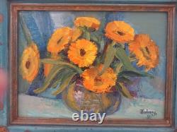 Ancien Tableau De Fleurs