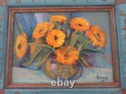 Ancien Tableau De Fleurs