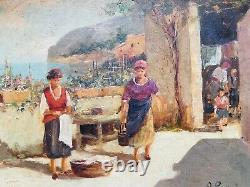 Ancien Tableau De Valeur À L'huile Sur Panneau XXe Siècle Signé