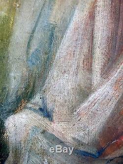 Ancien Tableau Emmanuel Fougerat (1869-1958) Peinture Huile Antique Oil Painting