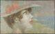 Ancien Tableau Femme au Chapeau Peinture Huile Antique Oil Painting Dipinto
