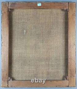 Ancien Tableau Femme au Col Blanc Peinture Huile Portrait Woman Oil Painting