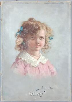 Ancien Tableau Femme de la Noblesse Peinture Huile Portrait Oil Painting Woman