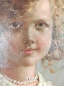 Ancien Tableau Femme de la Noblesse Peinture Huile Portrait Oil Painting Woman