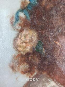 Ancien Tableau Femme de la Noblesse Peinture Huile Portrait Oil Painting Woman