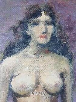 Ancien Tableau Femmes Nues Peinture Huile Antique Oil Painting Nude Women