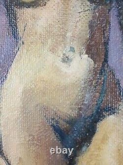 Ancien Tableau Femmes Nues Peinture Huile Antique Oil Painting Nude Women