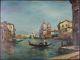 Ancien Tableau Grand Canal à Venise Peinture Huile Antique Oil Painting