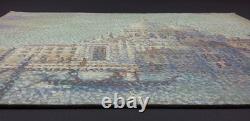 Ancien Tableau Grand Canal à Venise Peinture Huile Pointillisme Oil Painting