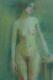 Ancien Tableau Guirand de Scevola jeune fille nue dans l'atelier pastel 19e