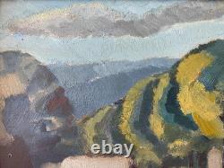 Ancien Tableau HSC Peinture Fauve Péniche sur le Canal Signé Art Lorrain