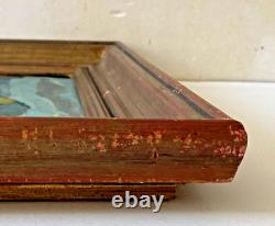 Ancien Tableau HSC Peinture Fauve Péniche sur le Canal Signé Art Lorrain