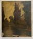 Ancien Tableau HST Albert Dakin Gihon Paysage Rivi&egrave;re 19&egrave;me &agrave; Restaurer
