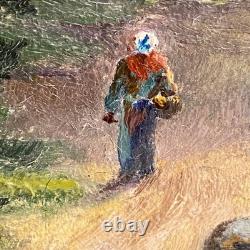 Ancien Tableau HST Barbizon Le Vieux Chemin de Rouffignac Signé