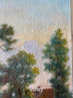 Ancien Tableau HST Barbizon Le Vieux Chemin de Rouffignac Signé