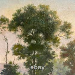 Ancien Tableau HST Barbizon Le Vieux Chemin de Rouffignac Signé