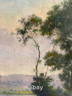 Ancien Tableau HST Barbizon Le Vieux Chemin de Rouffignac Signé