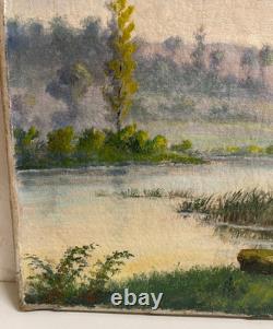 Ancien Tableau HST Barbizon Le Vieux Chemin de Rouffignac Signé